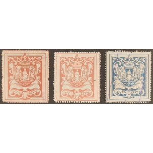 Timbres del Ayuntamiento de Sevilla. Años '20-'30. 3 valores