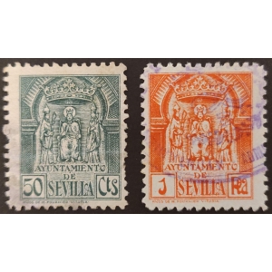 Timbres Municipales del Ayuntamiento de Sevilla. Años '50-'60. 2 valores