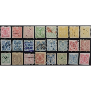 Excelente conjunto de Timbres Municipales de Sevilla. 1876-1905. 24 valores