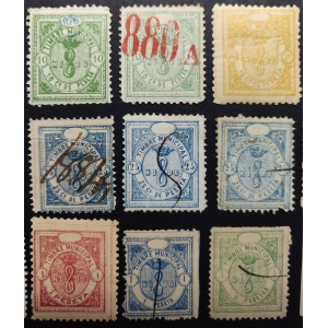 Excelente conjunto de Timbres Municipales de Sevilla. 1876-1905. 24 valores – imagen 3