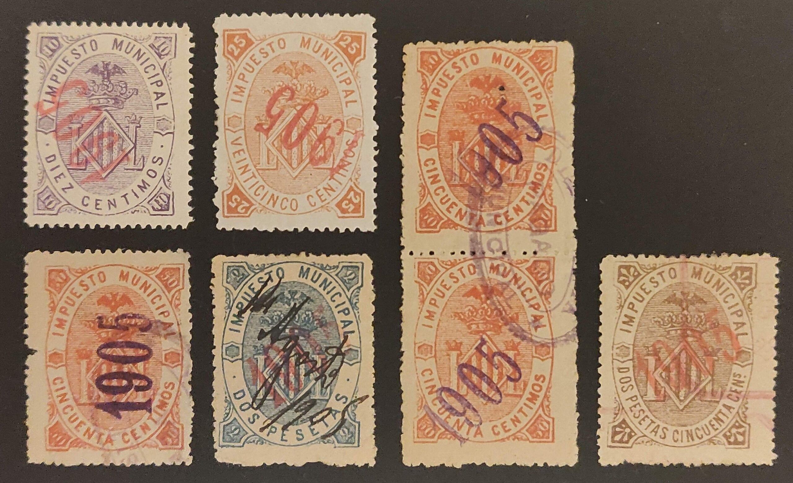 2845 Impuesto Municipal del Ayuntamiento de Valencia de 1895 con habilitación para su uso en 1905