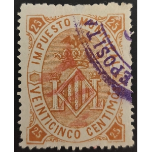 Impuesto Municipal del Ayuntamiento de Valencia de 1895 con habilitación para su uso en 1911