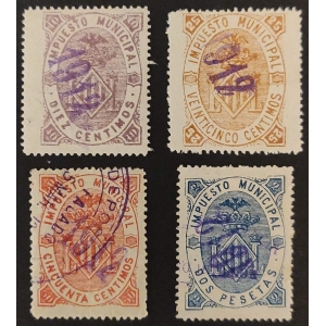 Impuesto Municipal del Ayuntamiento de Valencia de 1895 con habilitación para su uso en 1912