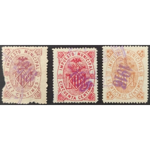 Impuesto Municipal del Ayuntamiento de Valencia de 1895 con habilitación para su uso en 1916