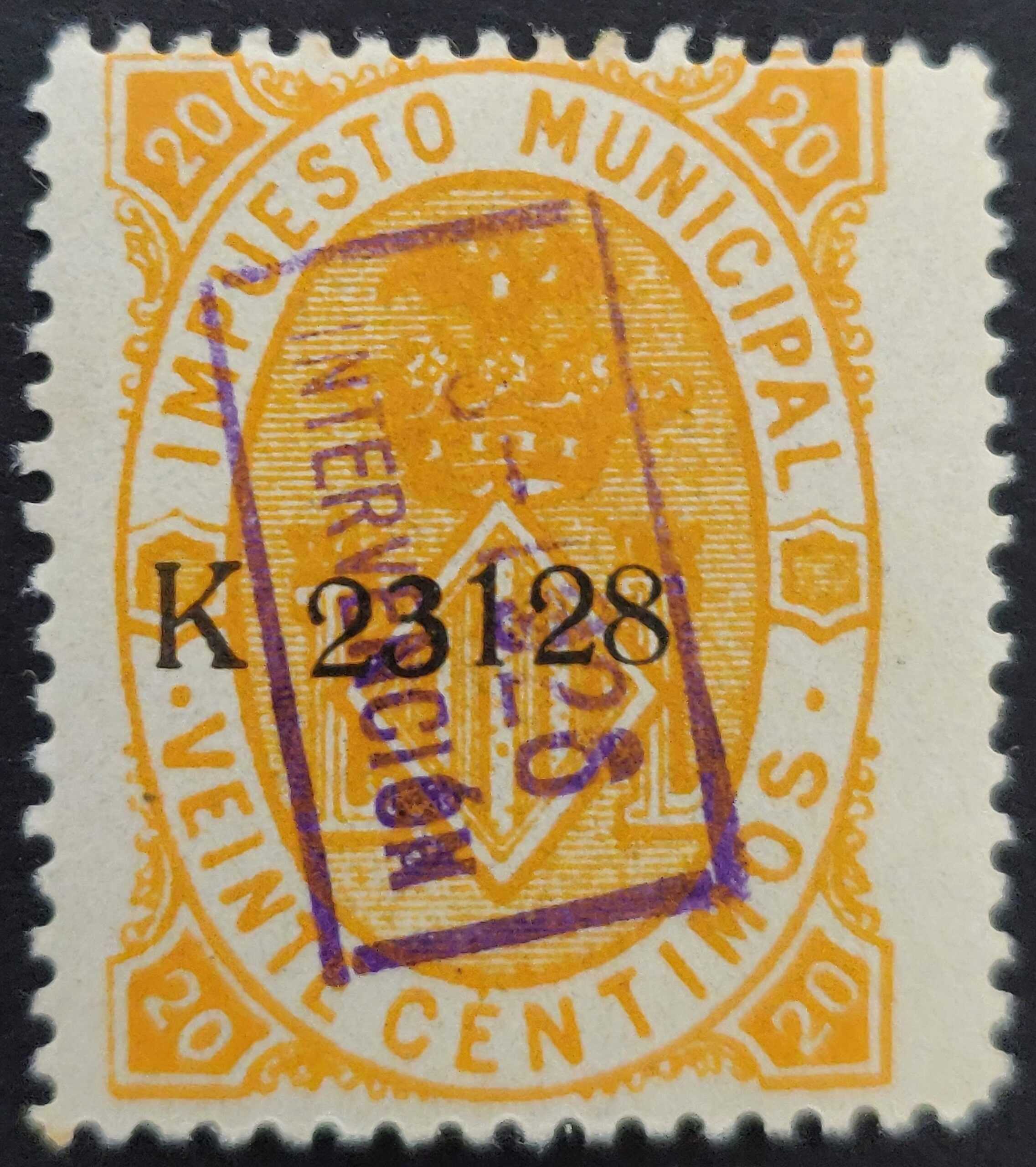 2871 Impuesto Municipal del Ayuntamiento de Valencia con sobrecarga de "1926 - INTERVENCIÓN"