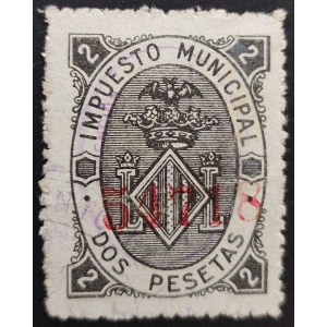 Impuesto Municipal del Ayuntamiento de Valencia, años '50 aprox. con numeración roja de control