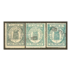 Efectos de Comercio. 1919. 3 Valores de la Serie