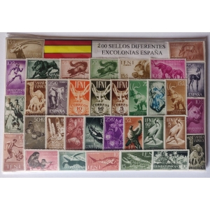 200 Sellos diferentes de Colonias Españolas