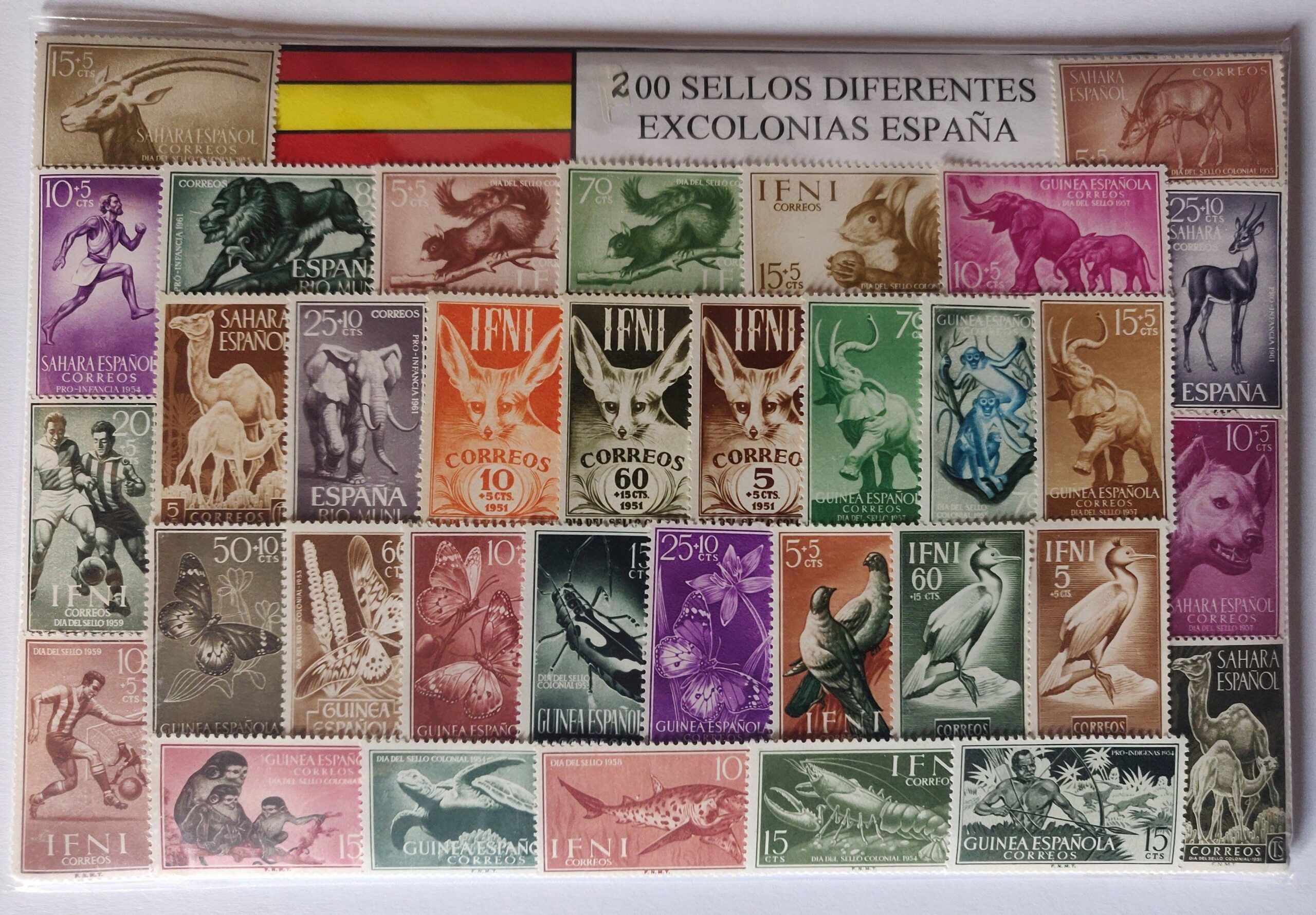 3041 200 Sellos diferentes de Colonias Españolas