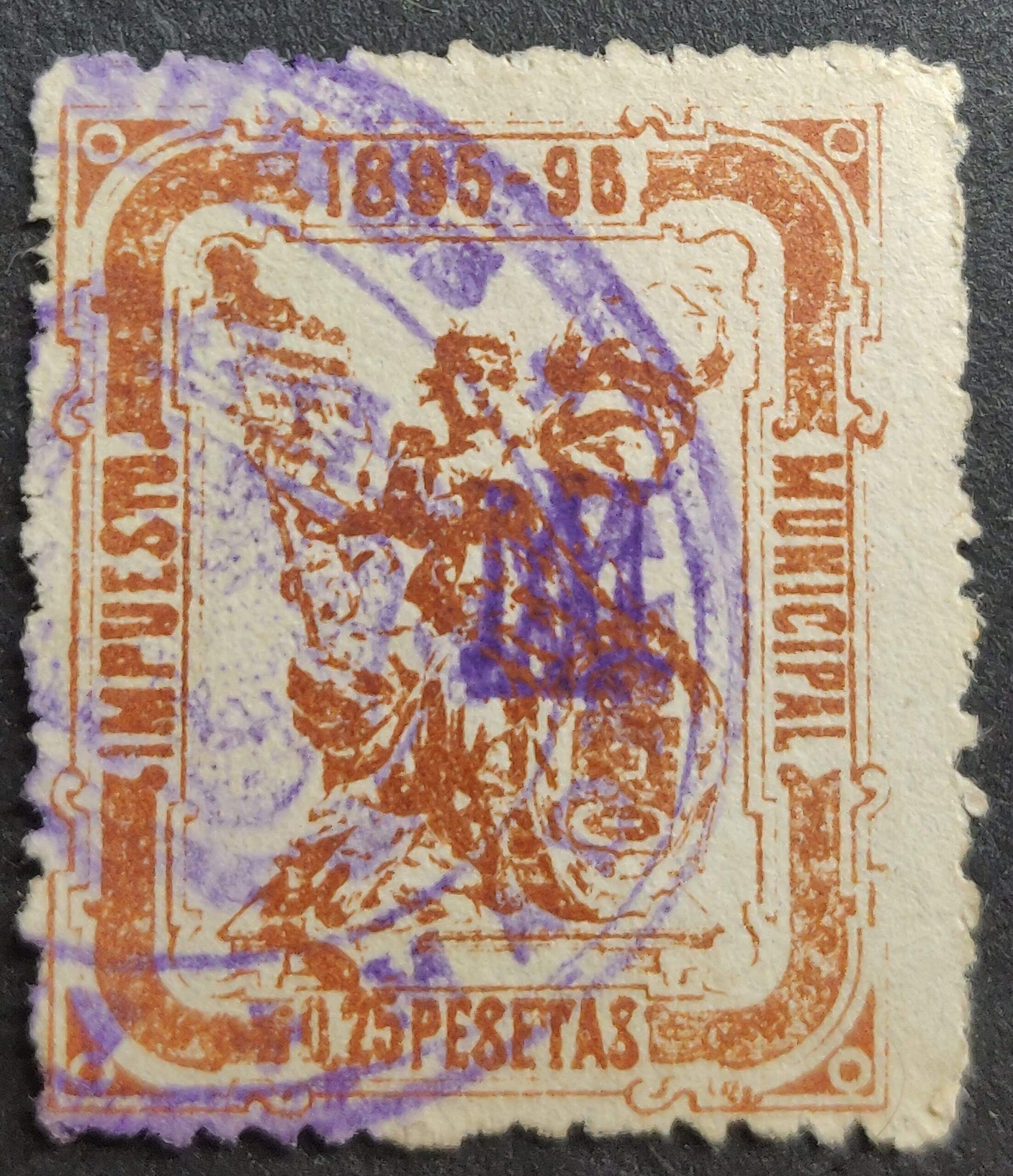 3048 Ayuntamiento de Madrid. Recargo. Impuesto Municipal. 1895. 0,25 Pts.