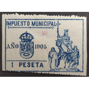 Ayuntamiento de Madrid. Impuesto Municipal. 1905. 1 Valor