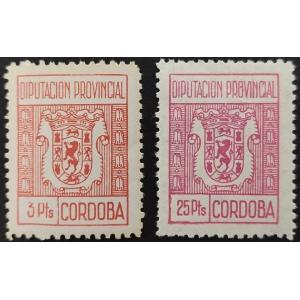 Sellos de la Diputación Provincial de Córdoba. Años '50-'60 aprox. 2 valores