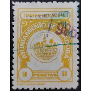 Sello Municipal del Ayuntamiento de Córdoba. 1986. 50 pesetas amarillo