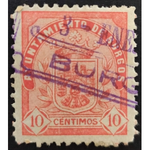 Sello municipal del Ayuntamiento de Burgos. 1 valor.  Aprox. 1899 - 1910