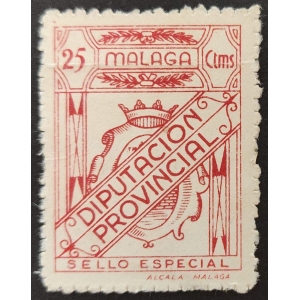 Sello de la Diputación Provincial de Málaga. Años '40-'50. "Sello Especial"