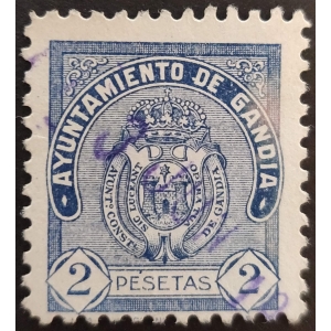 Sello Municipal del Ayuntamiento de Gandía (Valencia). Años '40-'50