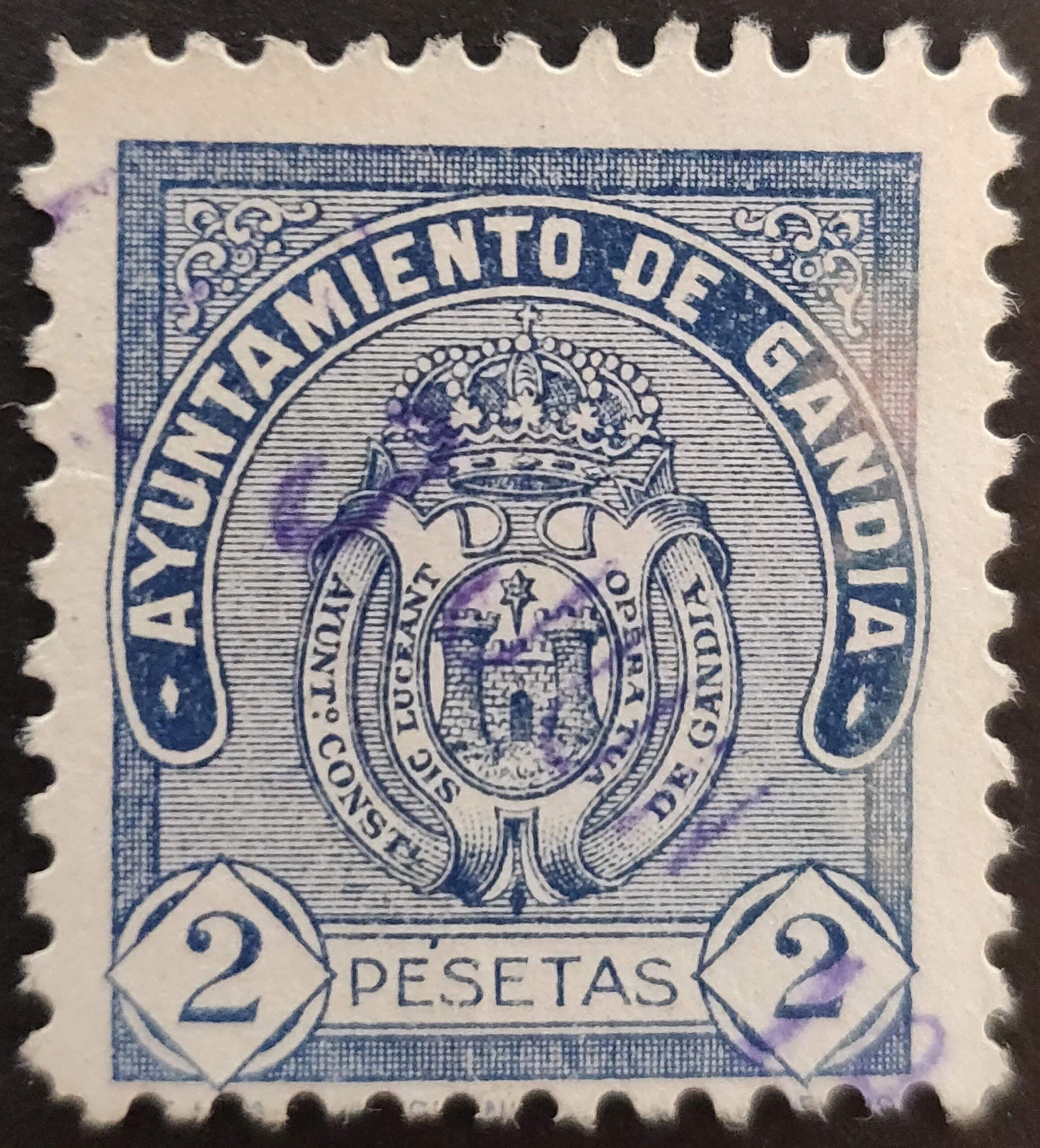 3117 Sello Municipal del Ayuntamiento de Gandía (Valencia). Años '40-'50