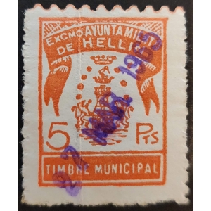 Timbre Municipales del Ayuntamiento de Hellín (Albacete). 1965