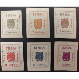 Sellos Municipales del Ayuntamiento de Espera (Cádiz). Años '40-'60. 6 valores