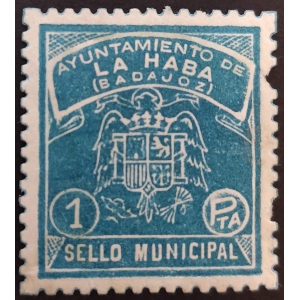 Sello Municipal del Ayuntamiento de La Haba (Badajoz). Años '40-'50