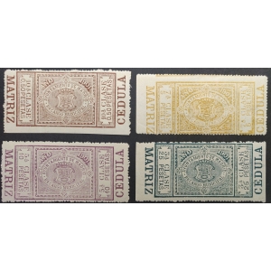 Recargo Municipal del Ayuntamiento de Madrid. "Cédulas" 1901. 4 valores