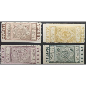 Recargo Municipal del Ayuntamiento de Madrid. "Cédulas" 1901. 4 valores