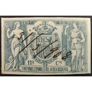 Póliza 1905 África Occidental Española A.O.E. 50 c. Sin Numeración