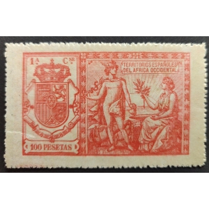 Póliza de 1911 de Territorios Españoles del África Occidental, 100 pesetas