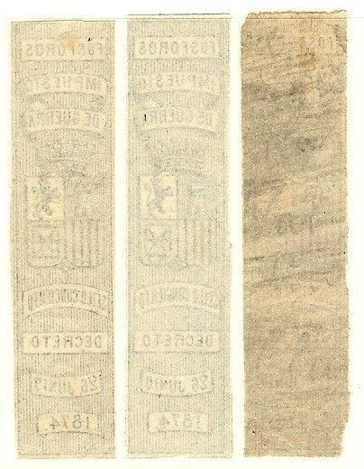 322 Fósforos. Impuesto de Guerra. 3 valores (Tamaño 61 x 14 mm.) – imagen 2