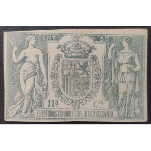 Póliza 1905 África Occidental Española A.O.E. 50 c. Sin Numeración