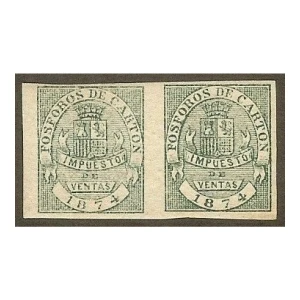 Fósforos de Cartón. Impuesto de Ventas 1874 Formando Pareja