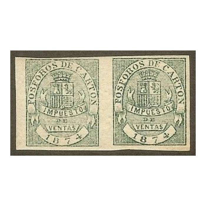 Fósforos de Cartón. Impuesto de Ventas 1874 Formando Pareja