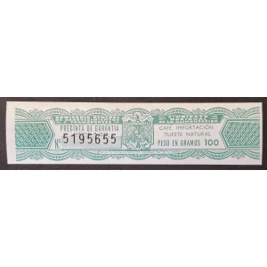 Precinta 100 gr. de Café Importación Tueste Natural 1958