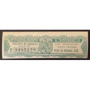 Precinta 50 gr. de Café Importación Tueste Natural 1958