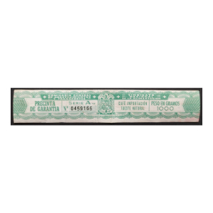 Precinta 1000 gr. de Café Importación Tueste Natural 1958. Completa