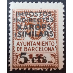 Ayuntamiento de Barcelona. Impostos Indirectes Xarops i Similars 5 Cts.