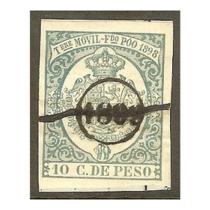 Timbre Móvil Fdo. Poo 1898 con sobrecarga circular 1899 Negra