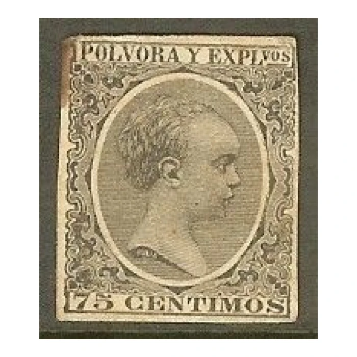 Pólvora y Explosivos 1894/96. Fragmento Sello pelón de 20 Cts. negro