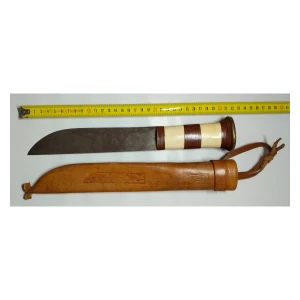Cuchillo noruego Samekniv Abraham Mikkelsen – Finnmark, c. 1950-1960 – Funda original – Raro
