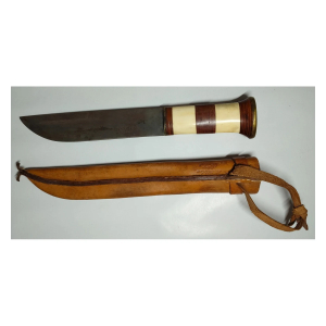 OC002_2 Cuchillo noruego Samekniv Abraham Mikkelsen – Finnmark, c. 1950-1960 – Funda original – Raro – imagen 2